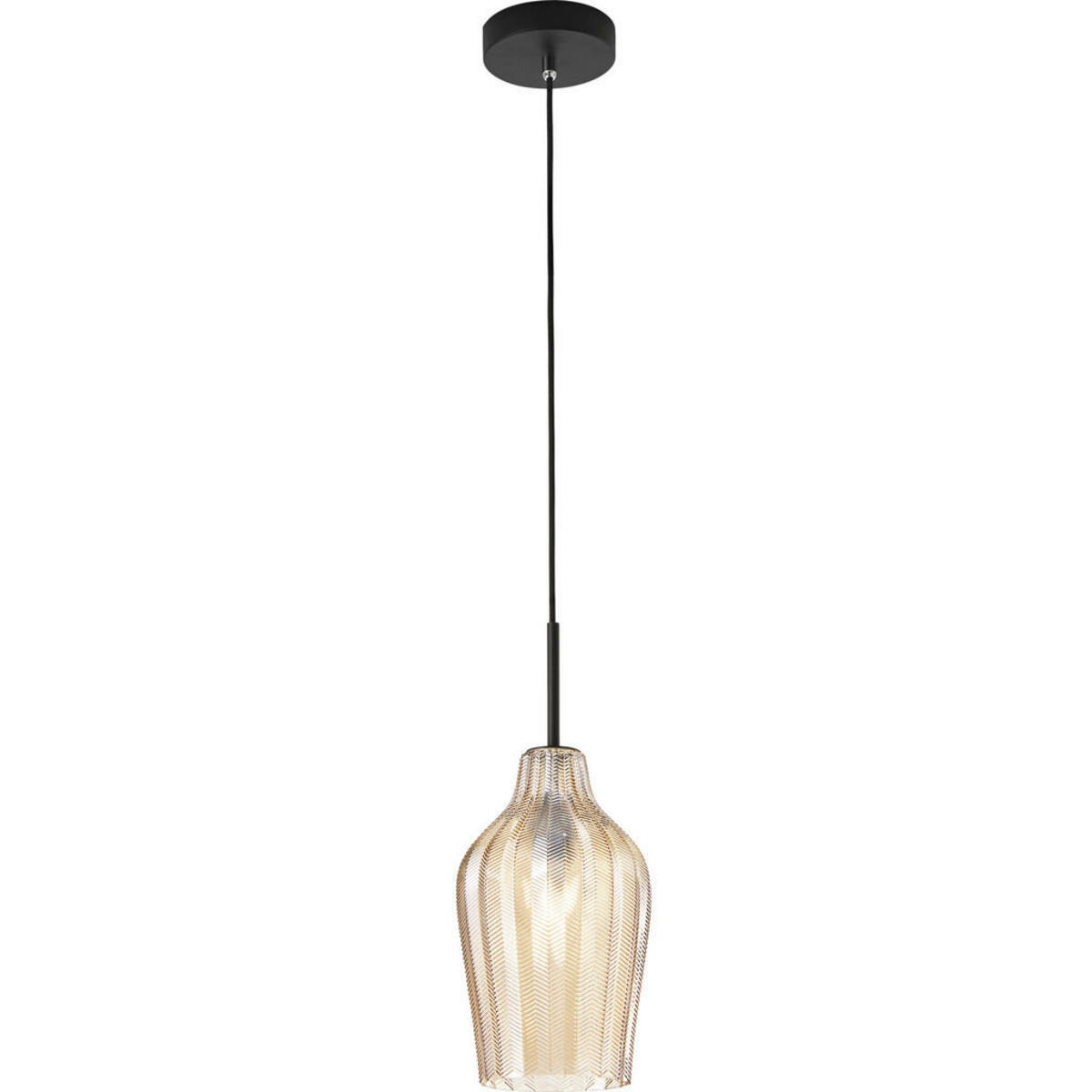 Bild 1 von Fabas Luce Pendelleuchte Stintino, Schwarz, Metall, Glas, orientalisch,orientalisch, 200 cm, ISO 9001, höhenverstellbar, Lampen & Leuchten, Innenbeleuchtung, Hängelampen, Pendelleuchten