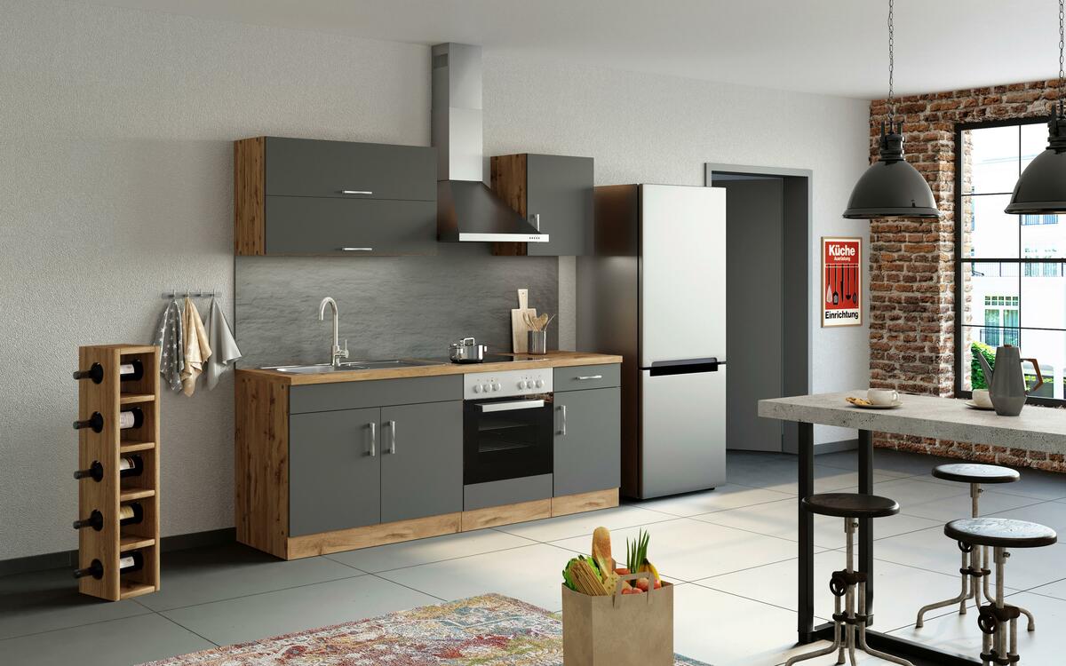 Bild 1 von Küchenleerblock 'Sorrento' , Anthrazit, Anthrazit, Eichefarben