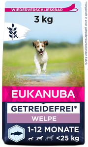 EUKANUBA Welpenfutter getreidefrei für kleine und mittelgroße Rassen 3 kg