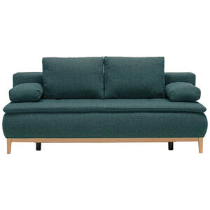 Carryhome Boxspringsofa, Petrol, Textil, Buche, massiv, 2-Sitzer, Füllung: Schaumstoff, 202x78x93 cm, Stoffauswahl, Schlafen auf Sitzhöhe, Wohnzimmer, Sofas & Couches, Sofas