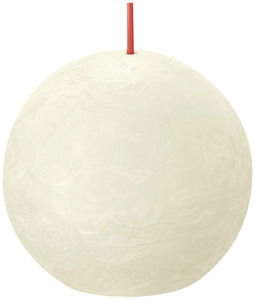 Bolsius Rustik Kugelkerze weiche perle, Durchmesser: 7,6 cm
