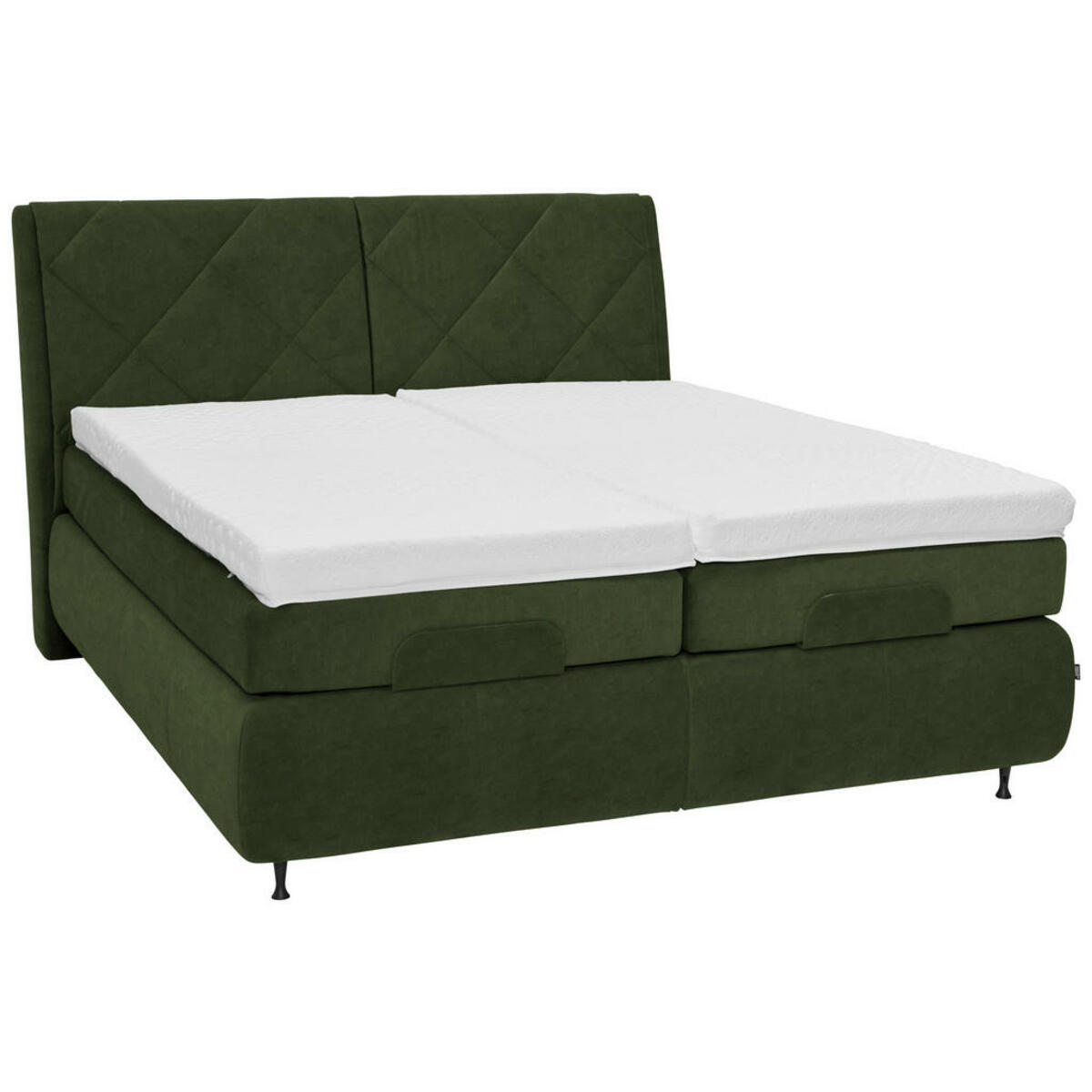 Bild 1 von Dieter Knoll Boxspringbett, Dunkelgrün, Textil, H2 + H3, 7-Zonen, Höhe ca. 19 cm, 180x200 cm, Matratze, gepolstertes Kopfteil, Stoffauswahl, Lederauswahl, in verschiedenen Größen erhältlich, Sch