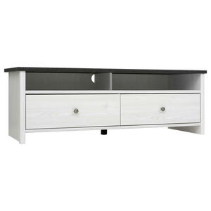 Lowboard, Kiefer, Lärche, Metall, 2 Schubladen, 128.5x44x44.5 cm, Wohnzimmer, Wohnwände, Lowboards