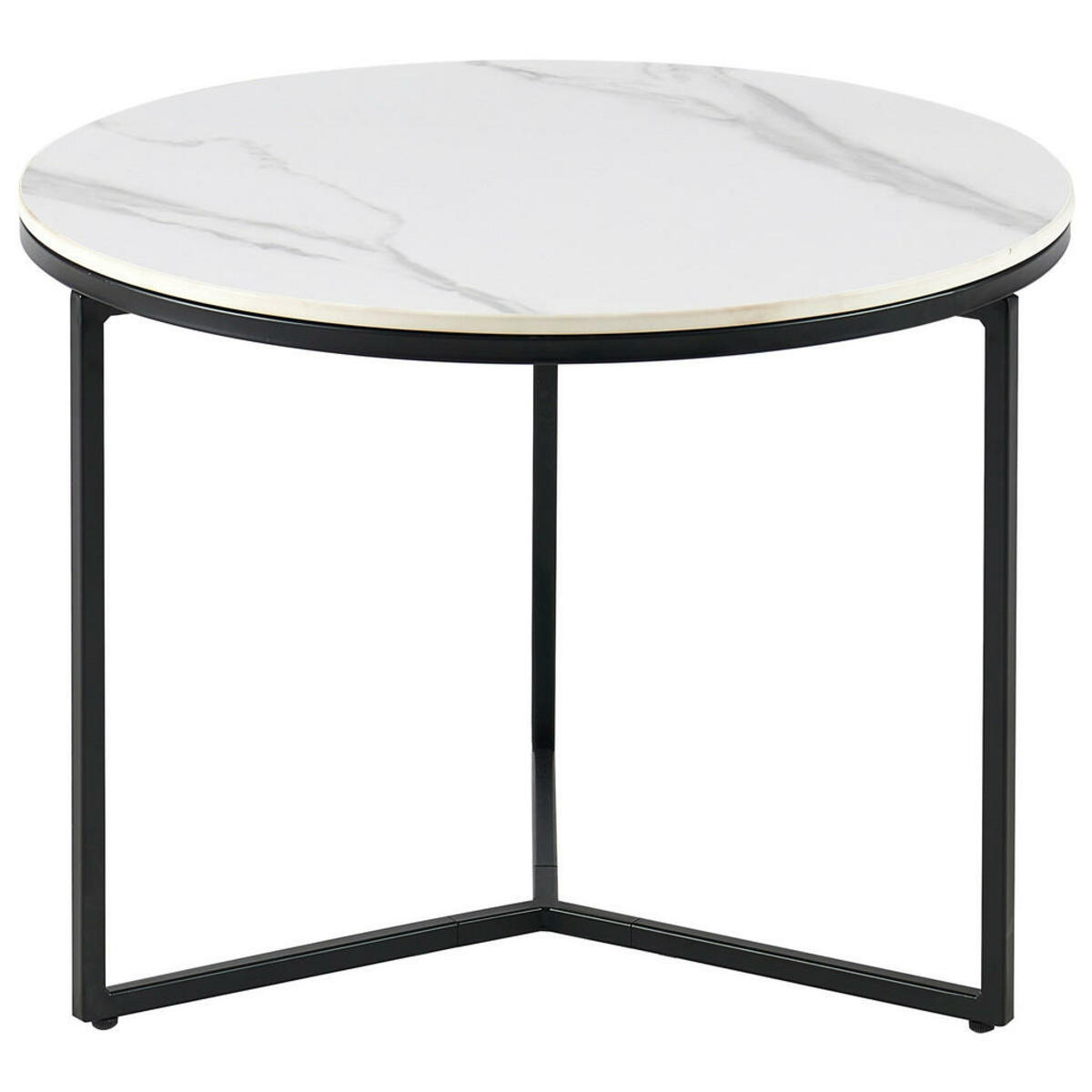 Bild 1 von Livetastic Couchtisch, Weiß, Metall, Keramik, rund, Flachrohr, 60x45 cm, Wohnzimmer, Wohnzimmertische, Couchtische