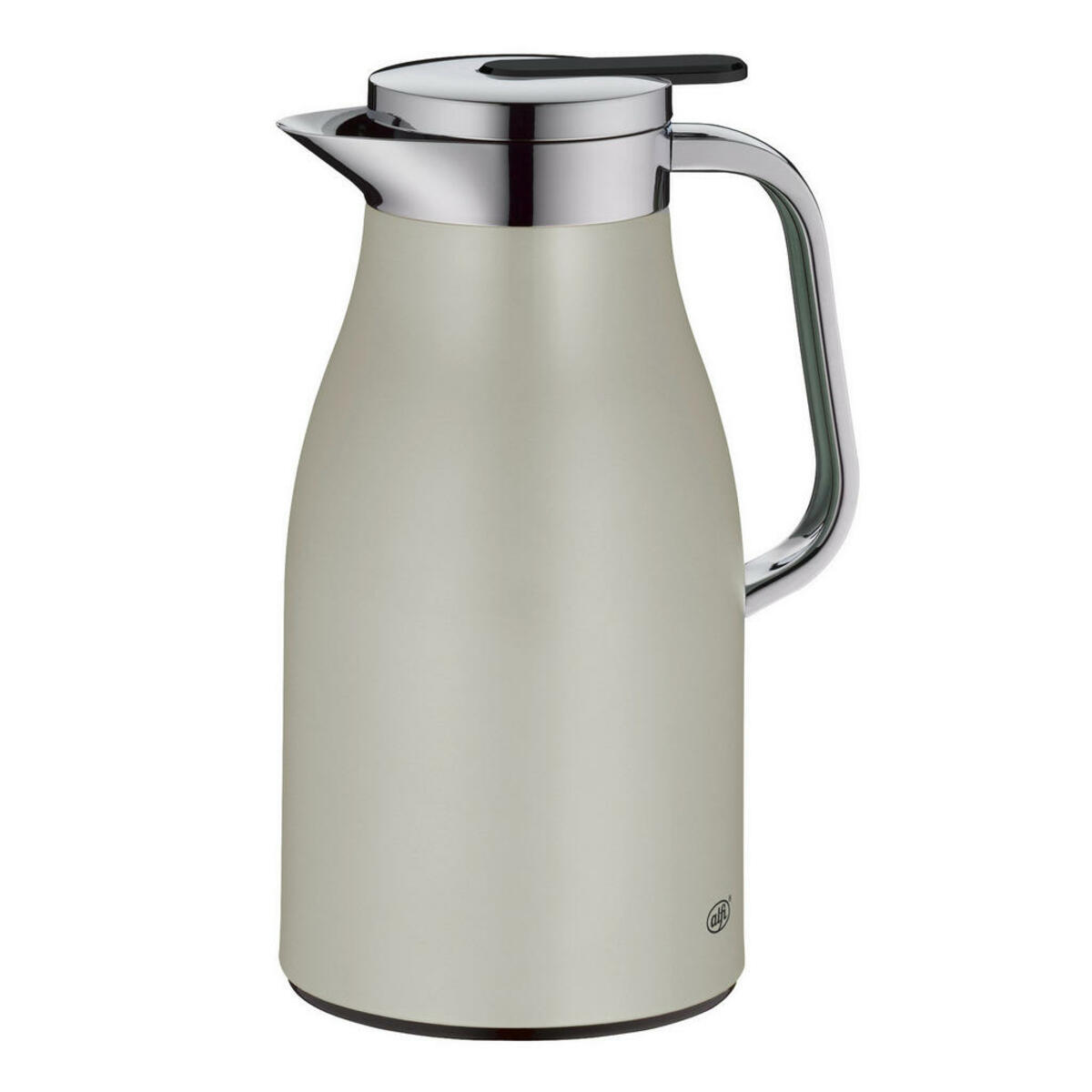 Bild 1 von Alfi Isolierkanne Skyline, Silber, Metall, 1,0 L, doppelwandig, Ausgießer, lebensmittelecht, Glaskolben, abnehmbarer Deckel, Schraubverschluss, hält warm, kalt, schadstofffrei, Einhandbedienung, Ka