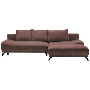 Hom`in Ecksofa, Braun, Textil, 5-Sitzer, Füllung: Schaumstoff, Ottomane rechts, L-Form, 290x182 cm, Stoffauswahl, seitenverkehrt erhältlich, Schlafen auf Sitzhöhe, Wohnzimmer, Sofas & Couches, Woh