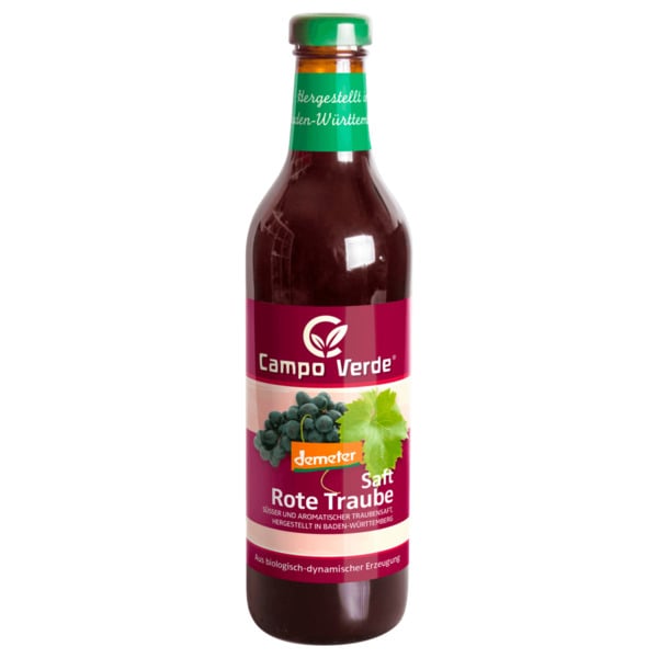 Bild 1 von Campo Verde demeter Bio Saft Rote Traube 0,75l