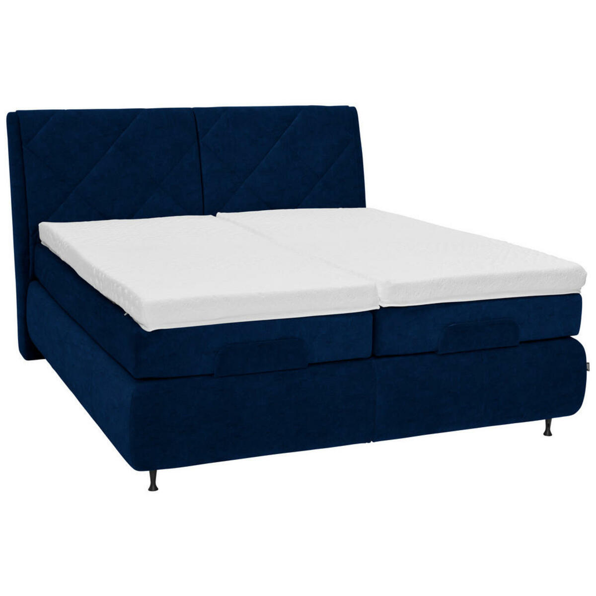 Bild 1 von Dieter Knoll Boxspringbett, Dunkelblau, Textil, H2 + H3, 7-Zonen, Höhe ca. 19 cm, 180x200 cm, Matratze, gepolstertes Kopfteil, Stoffauswahl, Lederauswahl, in verschiedenen Größen erhältlich, Schl