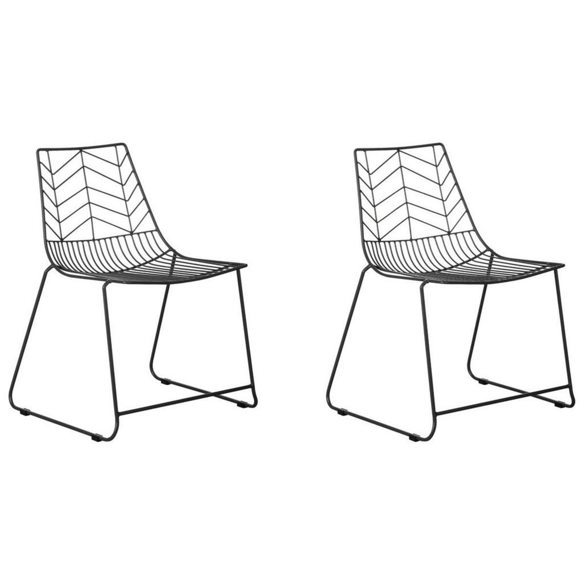 Bild 1 von Mid.you Gartenstuhl-Set, Schwarz, Naturmaterialien, A-Form, 59x81x47.5 cm, Gartenmöbel, Gartenstühle