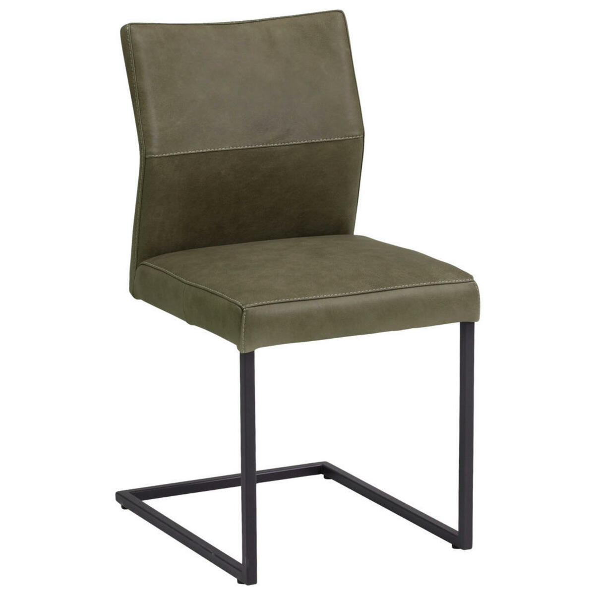 Bild 1 von Valdera Schwingstuhl, Grün, Leder, Echtleder, Semi-Anilinleder, Flachrohr, C-Form, 46x88x58 cm, Lederauswahl, Stoffauswahl, Typenauswahl, Esszimmer, Stühle, Schwingstühle