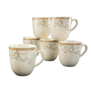 Creatable Kaffeebecherset Villa Medici, Creme, Keramik, 6-teilig, 0,3 ml, Kaffee & Tee, Tassen, Kaffeetassen-Sets