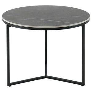 Livetastic Couchtisch, Grau, Metall, Keramik, rund, Flachrohr, 60x45 cm, Wohnzimmer, Wohnzimmertische, Couchtische