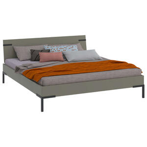 Xora Bett Primolar, Grau, Grün, Metall, 180x200 cm, in verschiedenen Holzdekoren erhältlich, Größen für Lattenrost geeignet, Schlafzimmer, Betten, Futonbetten