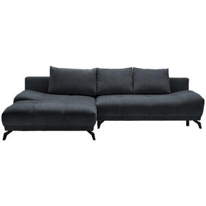 Hom`in Ecksofa, Dunkelblau, Textil, 5-Sitzer, Füllung: Schaumstoff, Ottomane links, L-Form, 290x182 cm, Stoffauswahl, seitenverkehrt erhältlich, Schlafen auf Sitzhöhe, Wohnzimmer, Sofas & Couches,