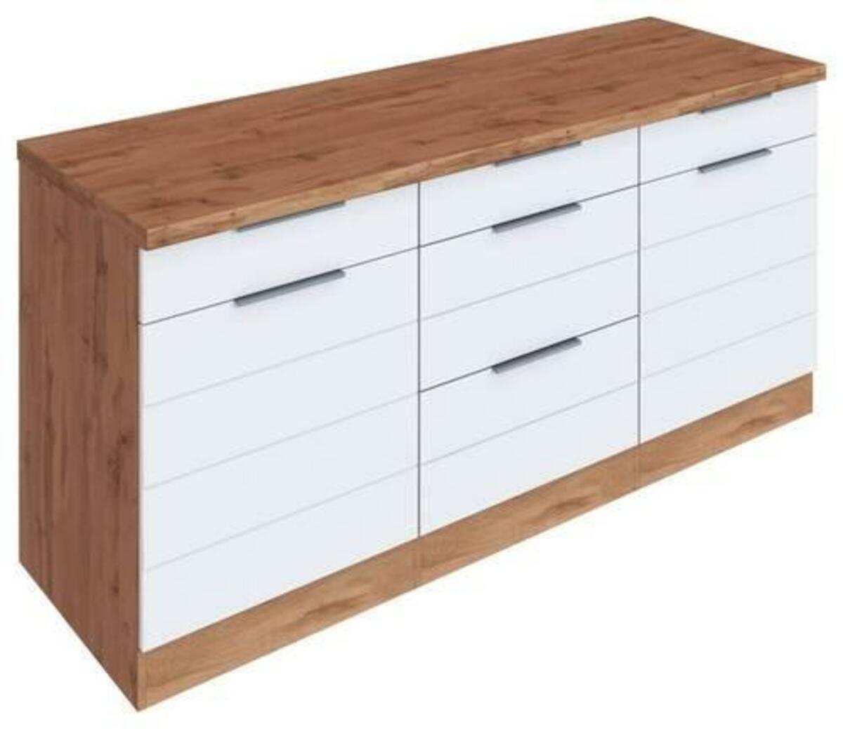 Bild 1 von Küchenschrank ''Florenz'', Weiß/Eiche Wotan, Weiß, Eiche Wotan