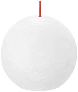 Bolsius Rustik Kugelkerze wolkiges weiß, Durchmesser: 7,6 cm