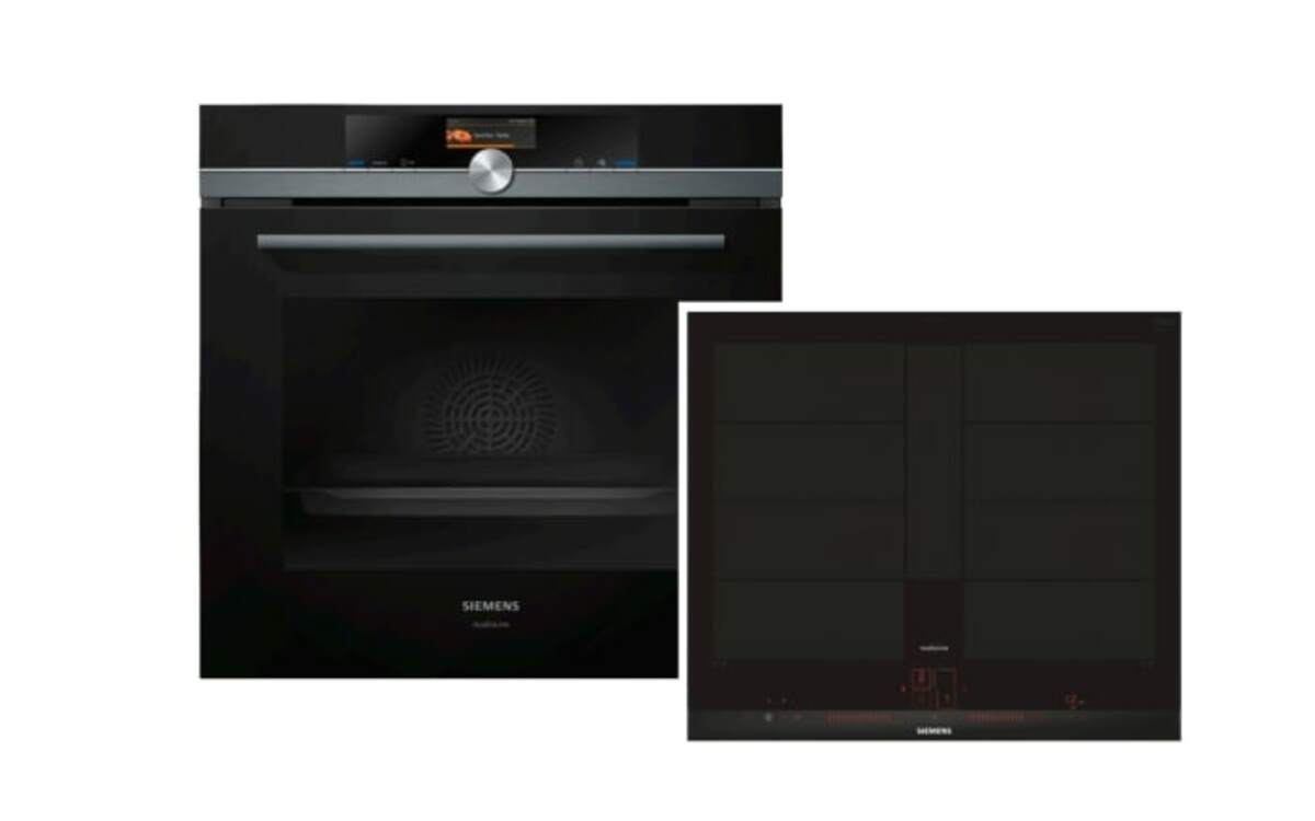 Bild 1 von Einbaubackofen-Set mit Mikrowellenfunktion IQ700, schwarz/Edelstahl, 60 x 60 cm