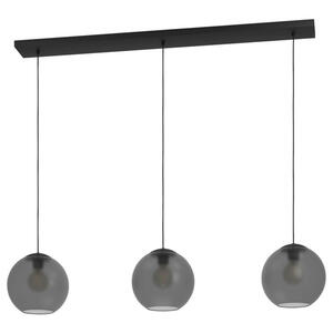 Eglo Hängeleuchte Arangona, Grau, Schwarz, Metall, Glas, rund,rund, 24.5x150 cm, Lampen & Leuchten, Leuchtenserien