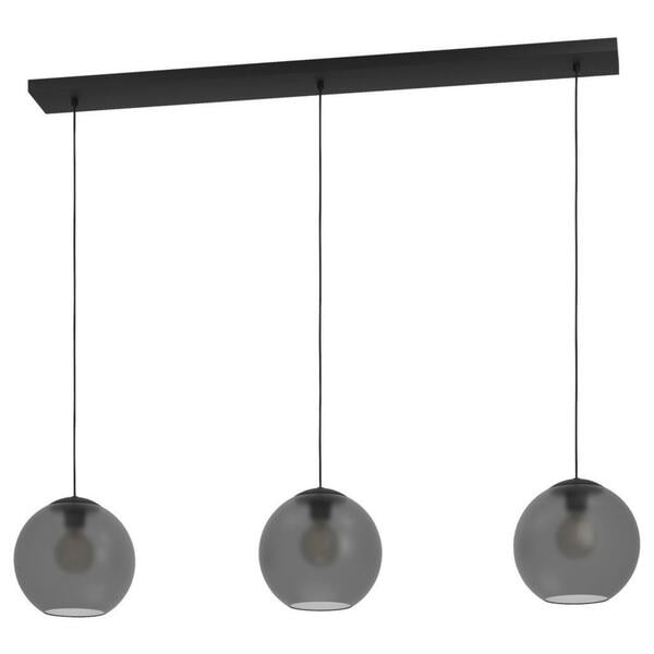 Bild 1 von Eglo Hängeleuchte Arangona, Grau, Schwarz, Metall, Glas, rund,rund, 24.5x150 cm, Lampen & Leuchten, Leuchtenserien