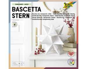 Folia Bascetta Stern-Set 20 x 20 cm 115 g/m² weiß/transparent 32 Blatt