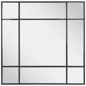 Mid.you Wandspiegel, Schwarz, Metall, Glas, quadratisch, 120x120x3 cm, Bsci, Badezimmer, Badezimmerspiegel, Badspiegel