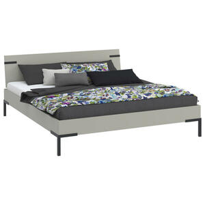 Xora Bett Primolar, Hellgrau, Metall, 180x200 cm, in verschiedenen Holzdekoren erhältlich, Größen für Lattenrost geeignet, Schlafzimmer, Betten, Futonbetten