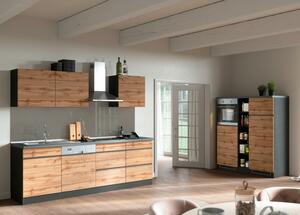 KÜCHENLEERBLOCK TURIN, Graphitfarben, Eiche Wotan