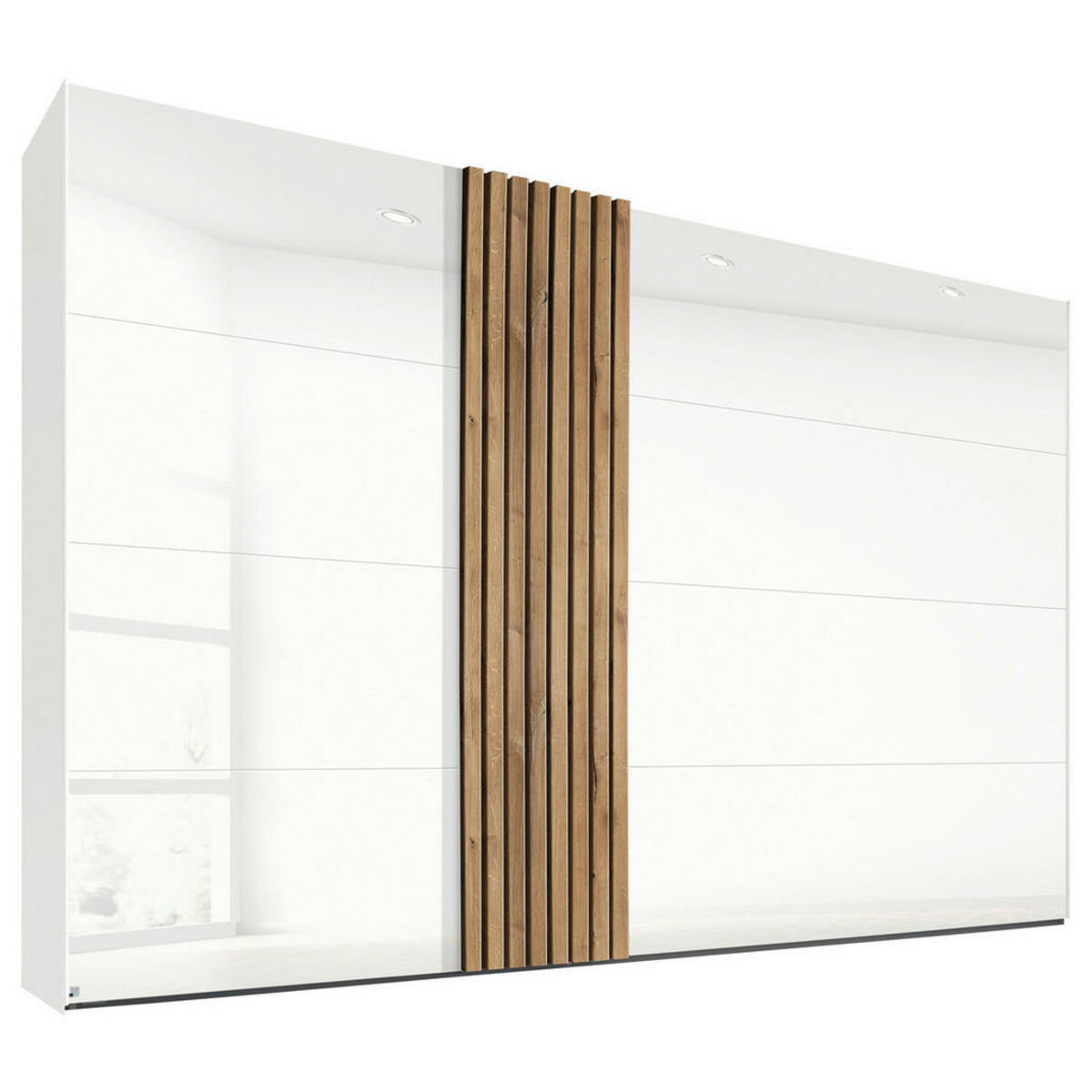 Bild 1 von Novel Schwebetürenschrank, Weiß, Hellgrau, Holzwerkstoff, 8 Fächer, 319x223x68 cm, Goldenes M, BQ - Bündnis für Qualität, Made in Germany, Typenauswahl, Beimöbel erhältlich, umfangreiches Zub