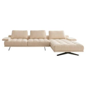 Livetastic Ecksofa, Creme, Textil, 3-Sitzer, Ottomane rechts, L-Form, 323x192 cm, Wohnzimmer, Sofas & Couches, Wohnlandschaften, Ecksofas