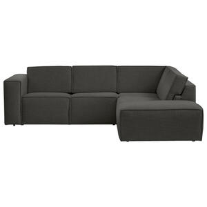 Mid.you Ecksofa, Anthrazit, Textil, 4-Sitzer, Ottomane rechts, L-Form, 275x220 cm, Typenauswahl, seitenverkehrt erhältlich, Hocker Rücken echt, Wohnzimmer, Sofas & Couches, Wohnlandschaften, Ecksof