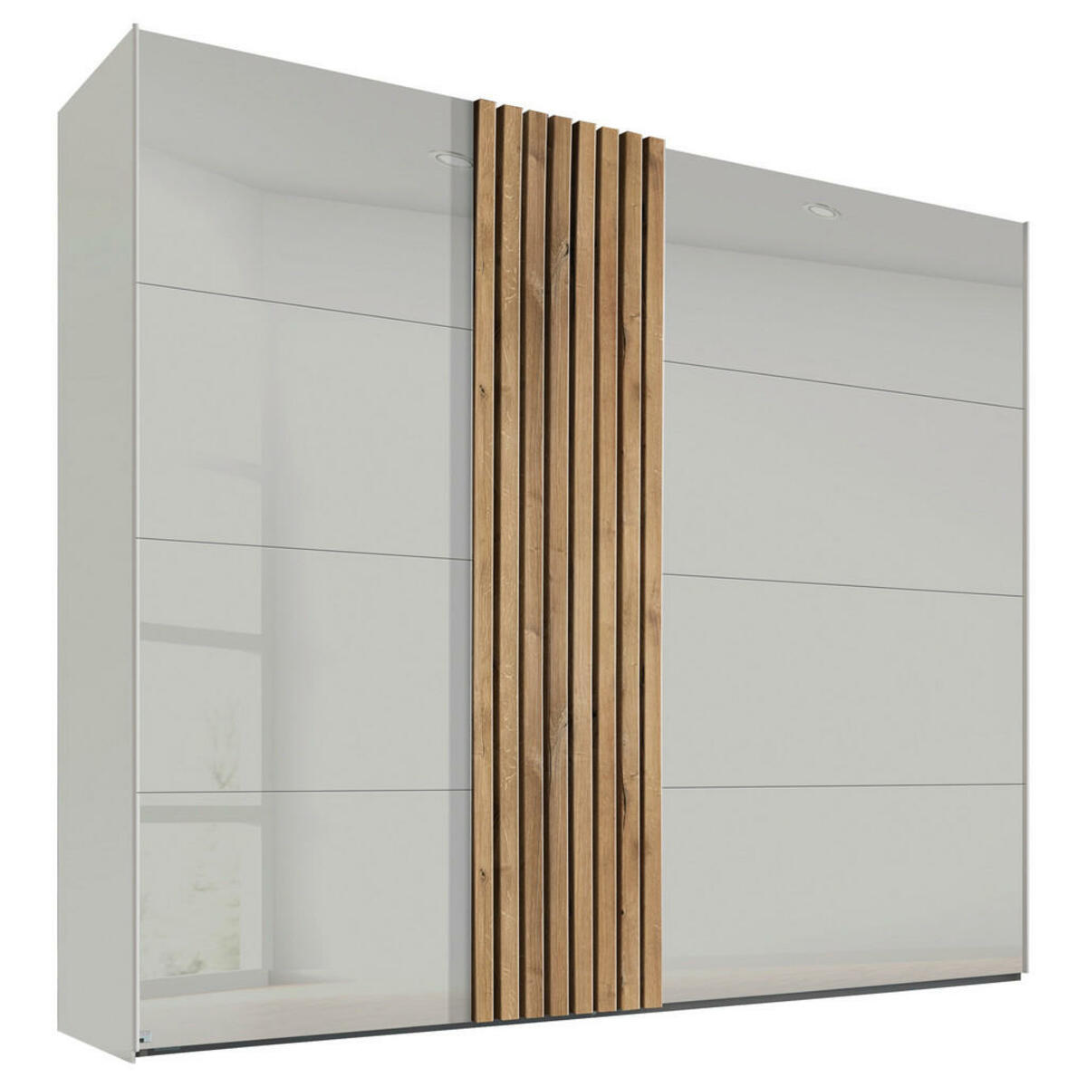 Bild 1 von Novel Schwebetürenschrank, Eiche, Hellgrau, Holzwerkstoff, 4 Fächer, 239x223x68 cm, Goldenes M, BQ - Bündnis für Qualität, Made in Germany, Typenauswahl, Beimöbel erhältlich, umfangreiches Zub