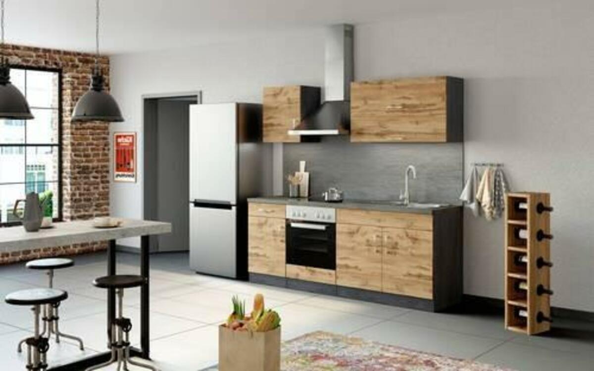 Bild 1 von Küchenleerrblock 'Sorrento' , Eichefarben, Graphitfarben, Eichefarben