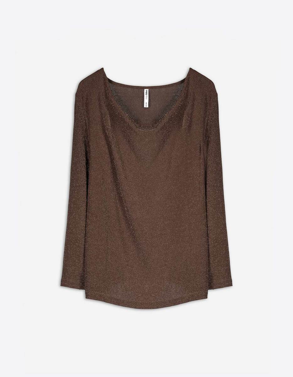 Bild 1 von Damen Langarmshirt - Wasserfall-Ausschnitt