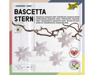 Folia Bascetta Stern-Set 7,5 x 7,5 cm 115 g/m² 4x weiß/transparent 128 Blatt