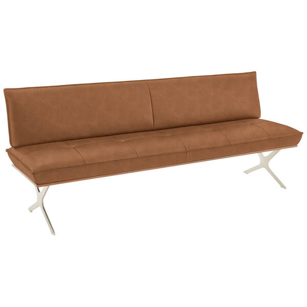 Bild 1 von Koinor Sitzbank, Edelstahl, Cognac, Holz, Metall, Leder, Echtleder, Büffelleder, Nussbaum, furniert, 3-Sitzer, 214x88x66 cm, Goldenes M, Dgm, Fußauswahl, Lederauswahl, Stoffauswahl, Typenauswahl, m
