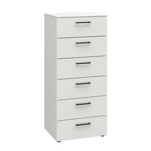 Xora Kommode Primolar Garda, Weiß, Metall, 6 Schubladen, 50x118x41 cm, Typenauswahl, Beimöbel erhältlich, stehend, in verschiedenen Größen erhältlich, Garderobe, Garderoben Kommoden