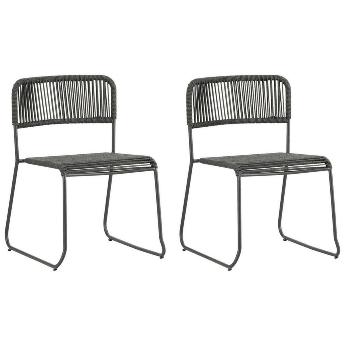 Bild 1 von Mid.you Gartenstuhl-Set, Anthrazit, Naturmaterialien, A-Form, 51x75x42 cm, Gartenmöbel, Gartenstühle