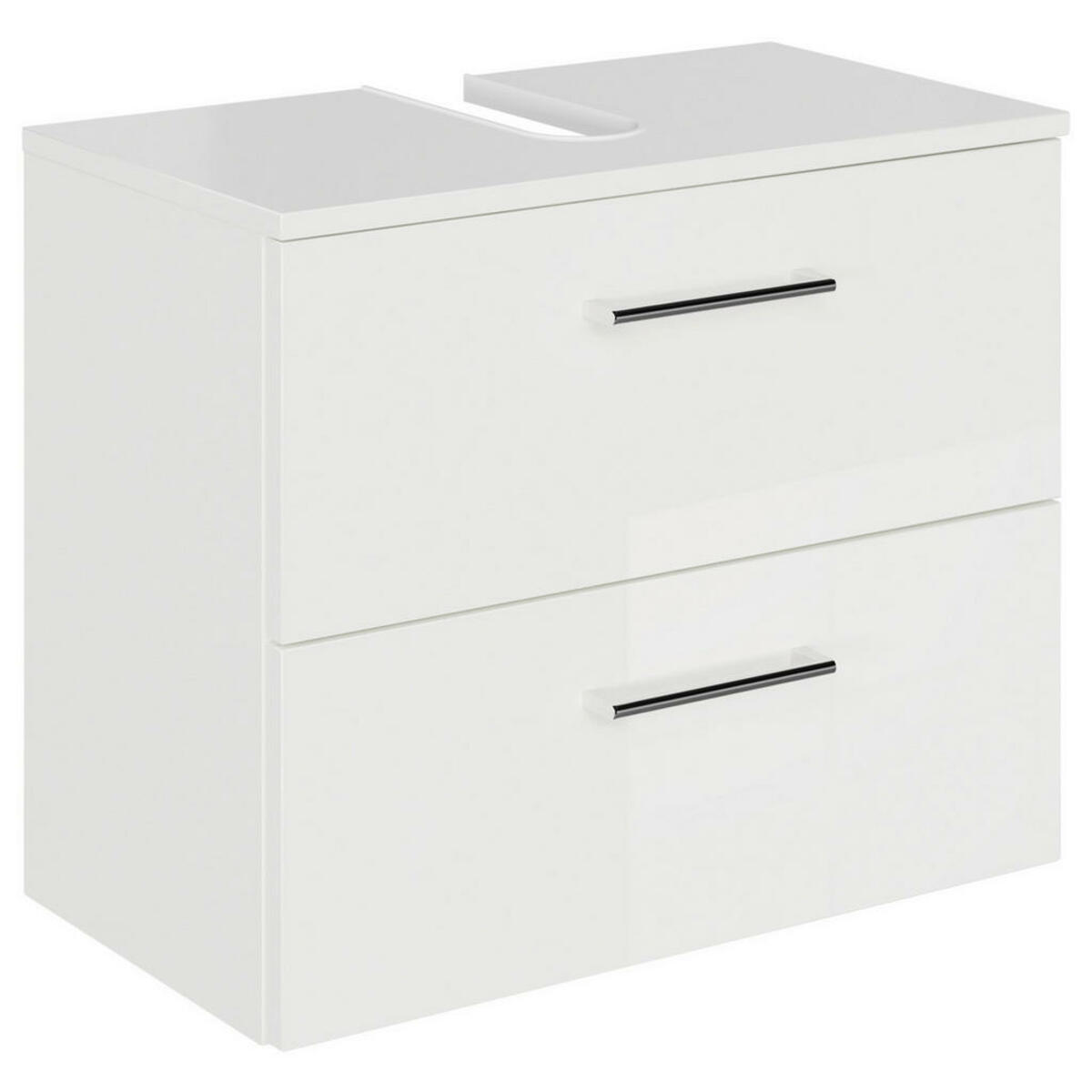 Bild 1 von Sadena Waschbeckenunterschrank M-Plan, Weiß Hochglanz, Metall, 2 Schubladen, 60x49.8x33.3 cm, Goldenes M, Made in Germany, Zusatzausstattung erhältlich, hängend, Typenauswahl, Badezimmer, Badezimm