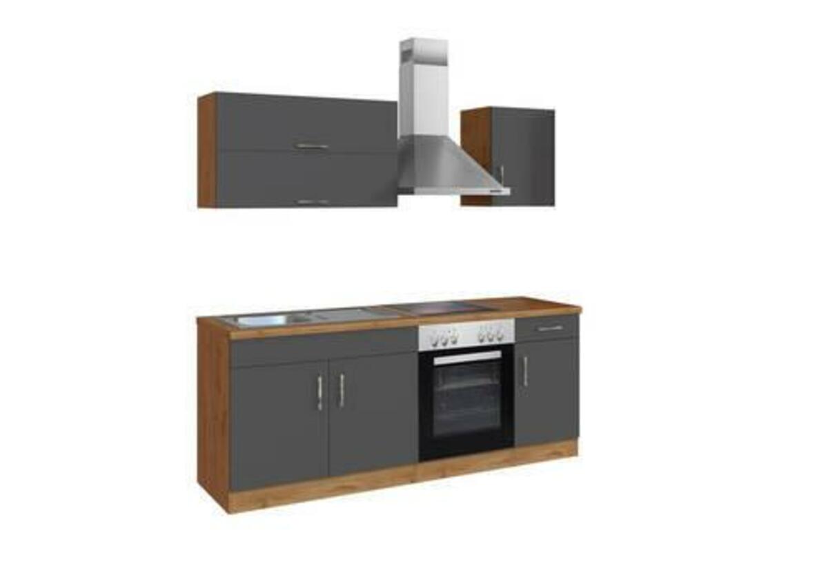 Bild 1 von Küchenblock 'Sorrento' , Anthrazit, Anthrazit, Eichefarben
