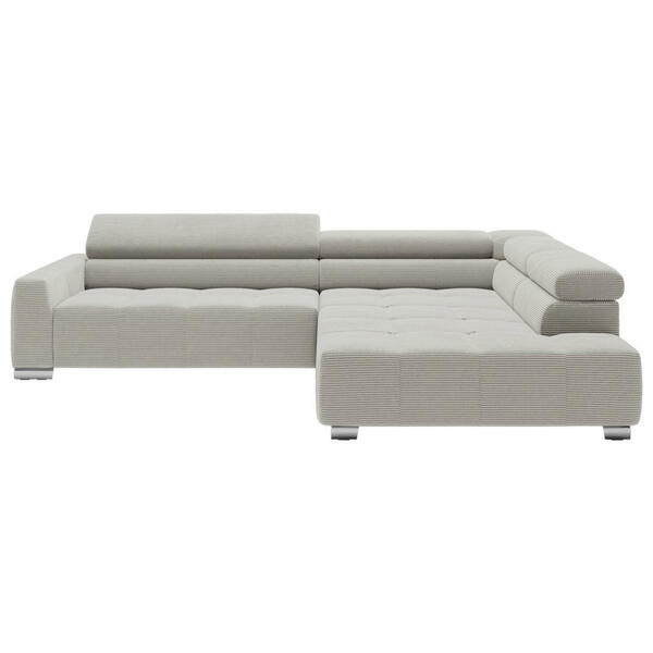 Bild 1 von Hom`in Ecksofa, Hellgrau, Textil, 4-Sitzer, Ottomane rechts, L-Form, 311x219 cm, Typenauswahl, Fußauswahl, Lederauswahl, Stoffauswahl, seitenverkehrt erhältlich, Hocker Rücken echt, Wohnzimmer, So