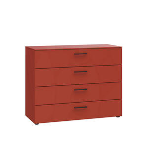Xora Kommode Primolar Garda, Rot, Koralle, Metall, 4 Schubladen, 100x79x41 cm, Typenauswahl, Beimöbel erhältlich, stehend, in verschiedenen Größen Holzdekoren erhältlich, Garderobe, Garderoben K