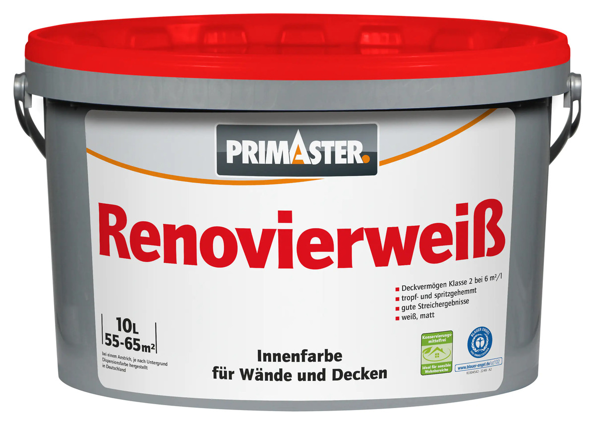 Bild 1 von Primaster Renovierweiß konservierungsmittelfrei 10 L