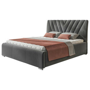 Boxxx Polsterbett, Grau, Holz, Metall, 160x200 cm, Bettkasten, gepolstertes Kopfteil, Stoffauswahl, in verschiedenen Größen erhältlich, Schlafzimmer, Betten, Polsterbetten