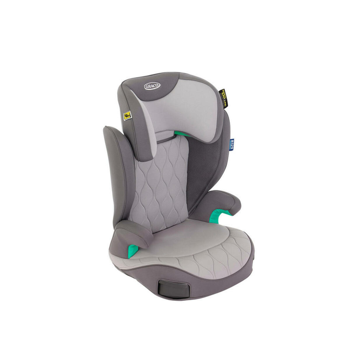Bild 1 von Graco Kinderautositz Affix R129, Grau, Hellgrau, Textil, Füllung: Polyester, 39x46.3x64.5-85.5 cm, ECE R 129 i-Size, abnehmbarer und waschbarer Bezug, höhenverstellbare Kopfstütze, optimaler Aufpr