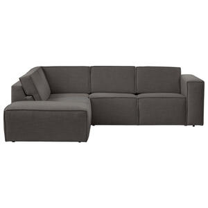 Mid.you Ecksofa, Dunkelgrau, Textil, 4-Sitzer, Ottomane links, L-Form, 275x220 cm, Typenauswahl, seitenverkehrt erhältlich, Hocker Rücken echt, Wohnzimmer, Sofas & Couches, Wohnlandschaften, Ecksof
