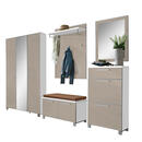 Bild 1 von Garderobe, Weiß, Taupe, Glas, Textil, 6-teilig, 245x195x40 cm, Garderobe, Garderoben-Sets