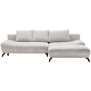 Hom`in Ecksofa, Hellgrau, Textil, 5-Sitzer, Füllung: Schaumstoff, Ottomane rechts, L-Form, 290x182 cm, Stoffauswahl, seitenverkehrt erhältlich, Schlafen auf Sitzhöhe, Wohnzimmer, Sofas & Couches,