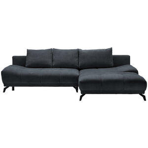 Hom`in Ecksofa, Dunkelblau, Textil, 5-Sitzer, Füllung: Schaumstoff, Ottomane rechts, L-Form, 290x182 cm, Stoffauswahl, seitenverkehrt erhältlich, Schlafen auf Sitzhöhe, Wohnzimmer, Sofas & Couches