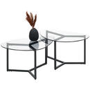 Bild 1 von Ti'me Couchtischset, Grau, Metall, Glas, 2-teilig, oval, Flachrohr, 59x36.5-40 cm, Wohnzimmer, Wohnzimmertische, Couchtische, Glas-Couchtische