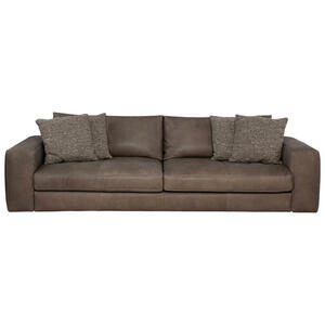 Livetastic Bigsofa, Graubraun, Leder, Echtleder, Semi-Anilinleder, 4-Sitzer, Füllung: Schaumstoff, 294x87x122 cm, Wohnzimmer, Sofas & Couches, Wohnlandschaften, Ledersofas